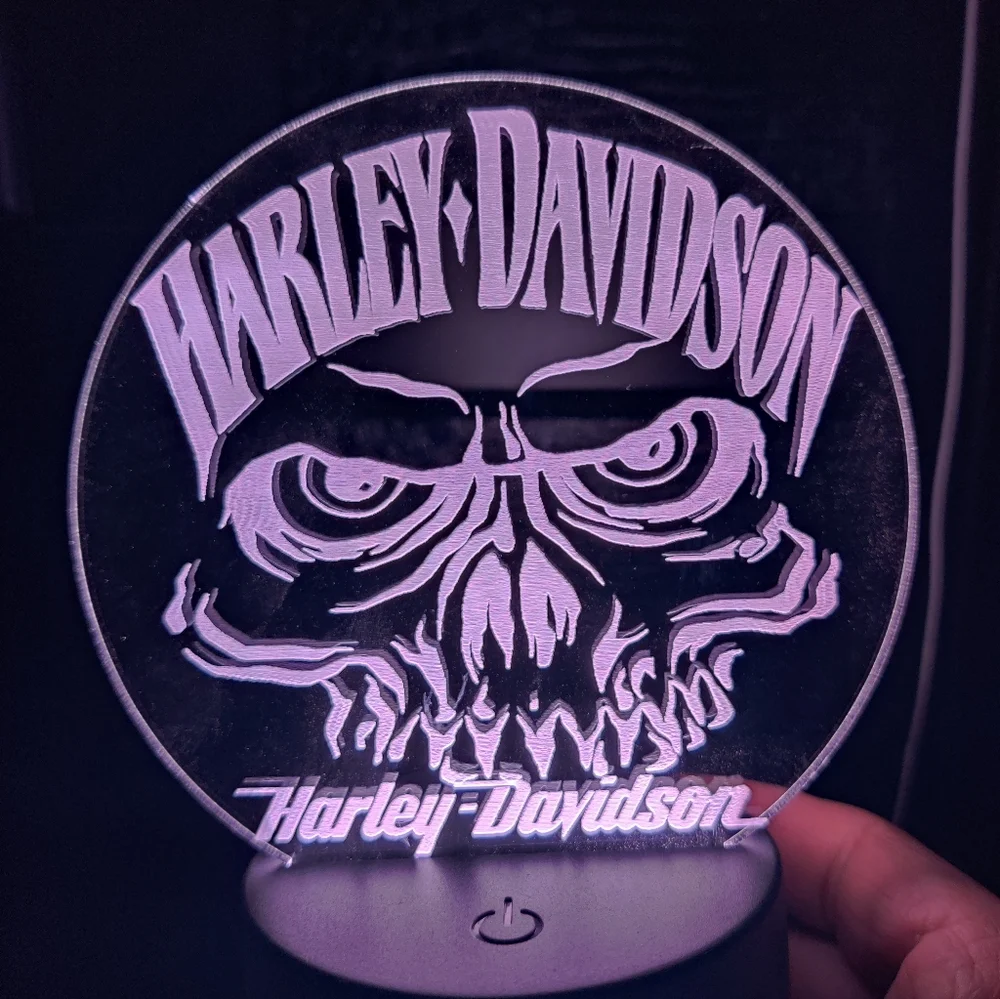 Harley Davidson skull lamp